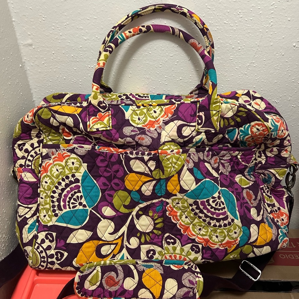 Vera Bradley Purple and Multicolor Travel Bag